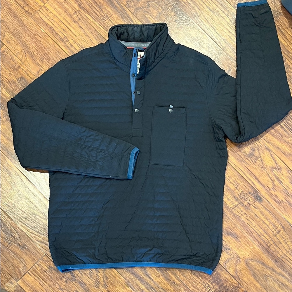 Men's Relwen Black Quilted Wind Zip Pullover Size L